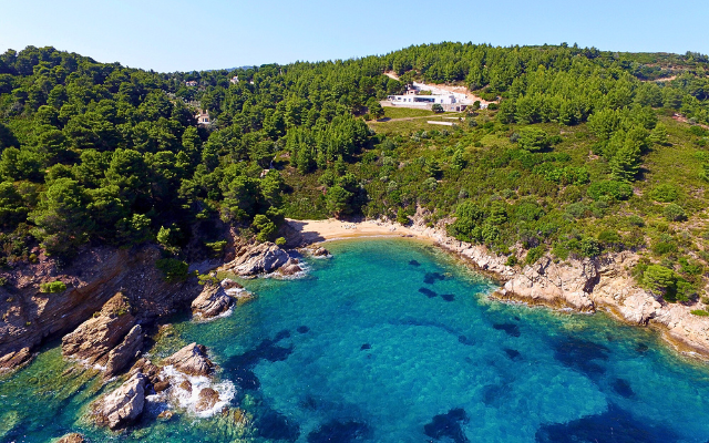 Wooded villa with a private beach in Greece
